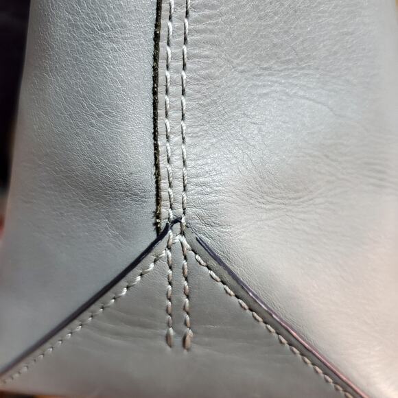 FRYE Carson Gray Leather Shoulder Tote Bag distressed Leather - Picture 12 of 14